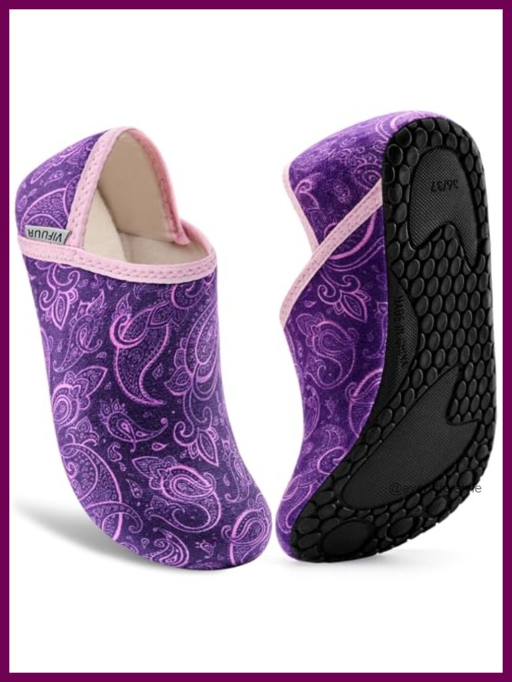 Fuzzy Fleece House Slippers Slip On Anti-Slip Sole Cozy Indoor Socks